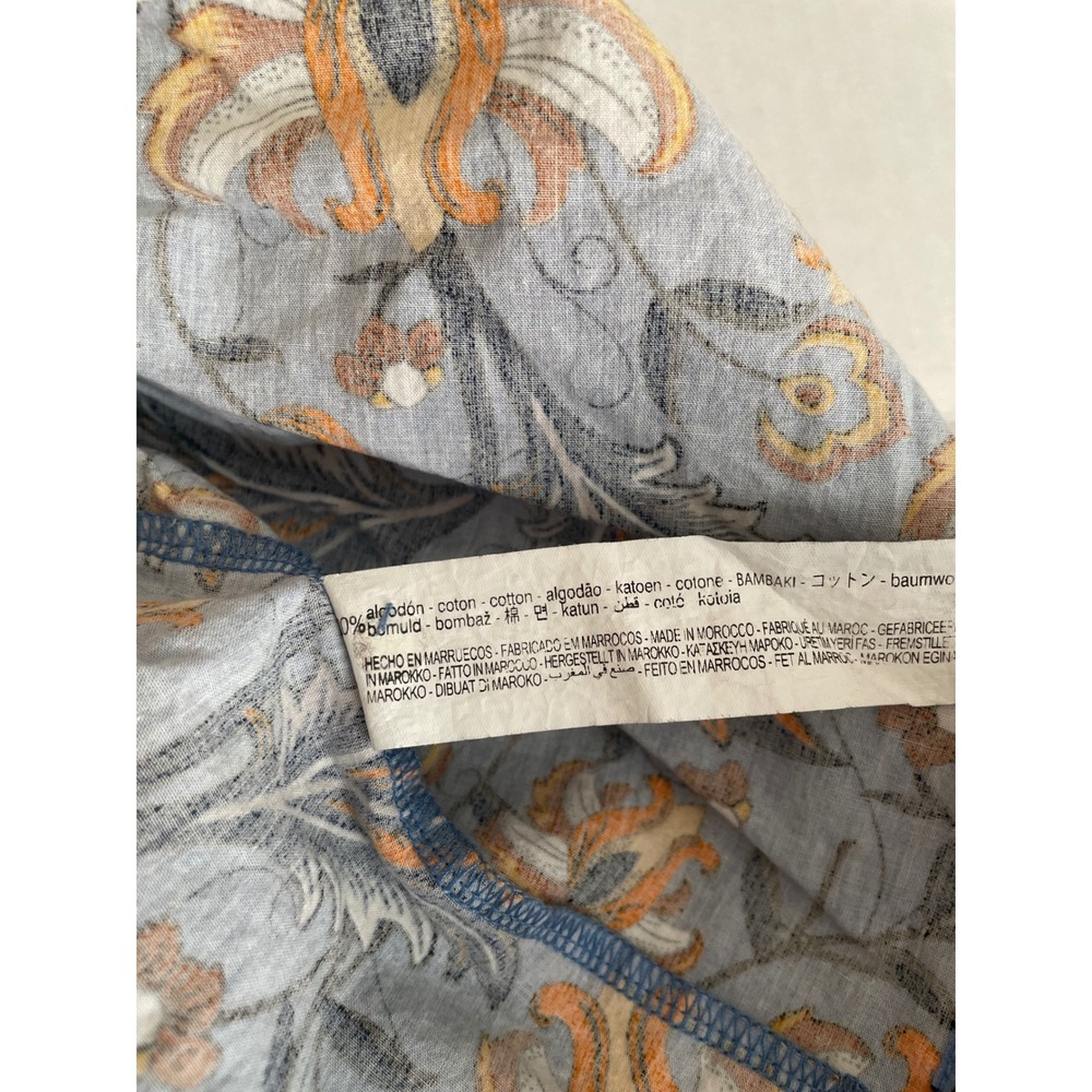 Zara Boho Floral Ruffle Peplum Top Short Sleeve Cotton Blouse Small - Picture 6 of 7